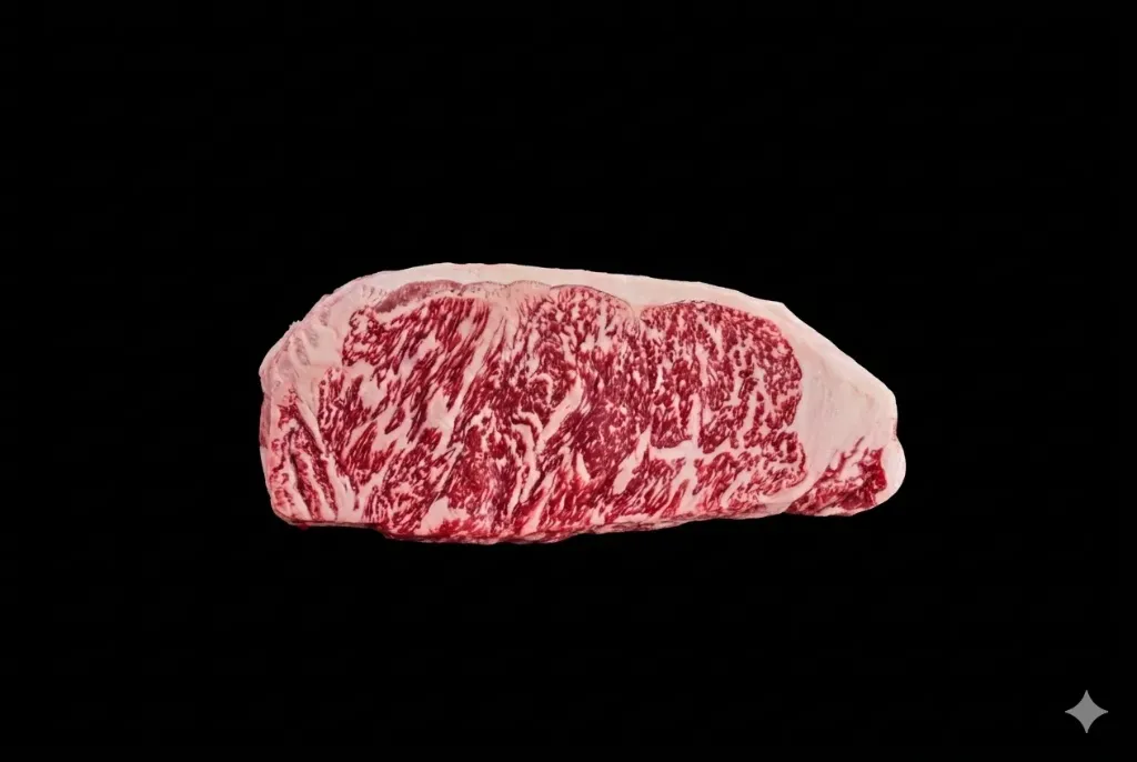 Chilled 400 Days Grain Fed Beef Wagyu Striploin, Lip Off